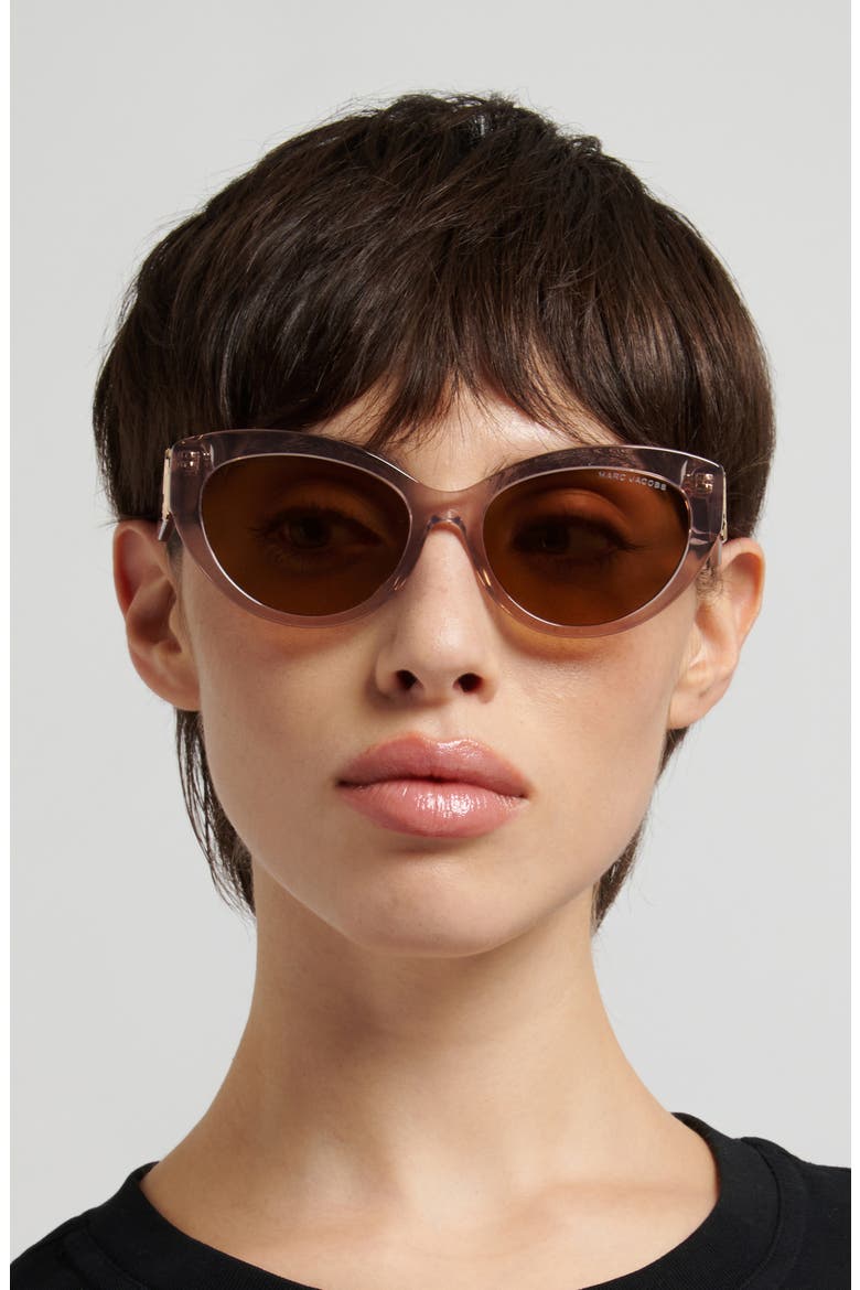 54mm Cat Eye Sunglasses, Alternate, color, NUDE/ BROWN