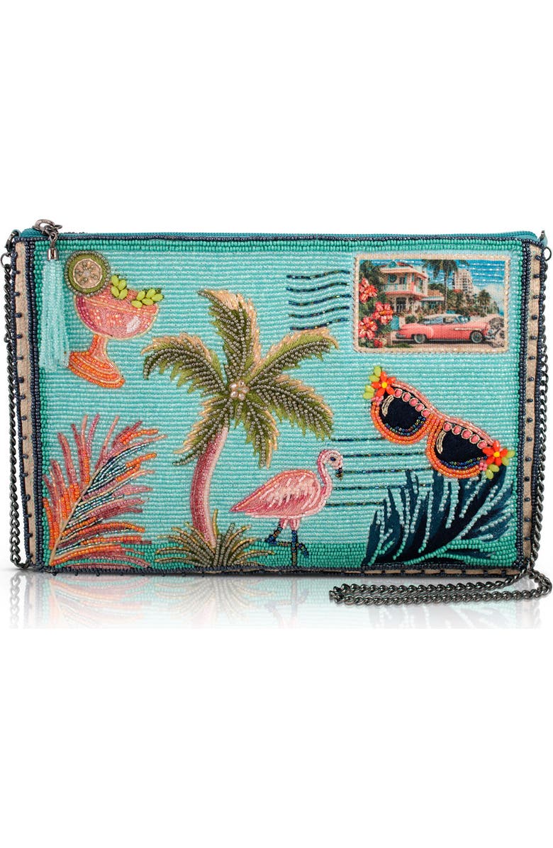 Mary Frances Accessories Coastal Notes Crossbody Handbag, Main, color, Blue