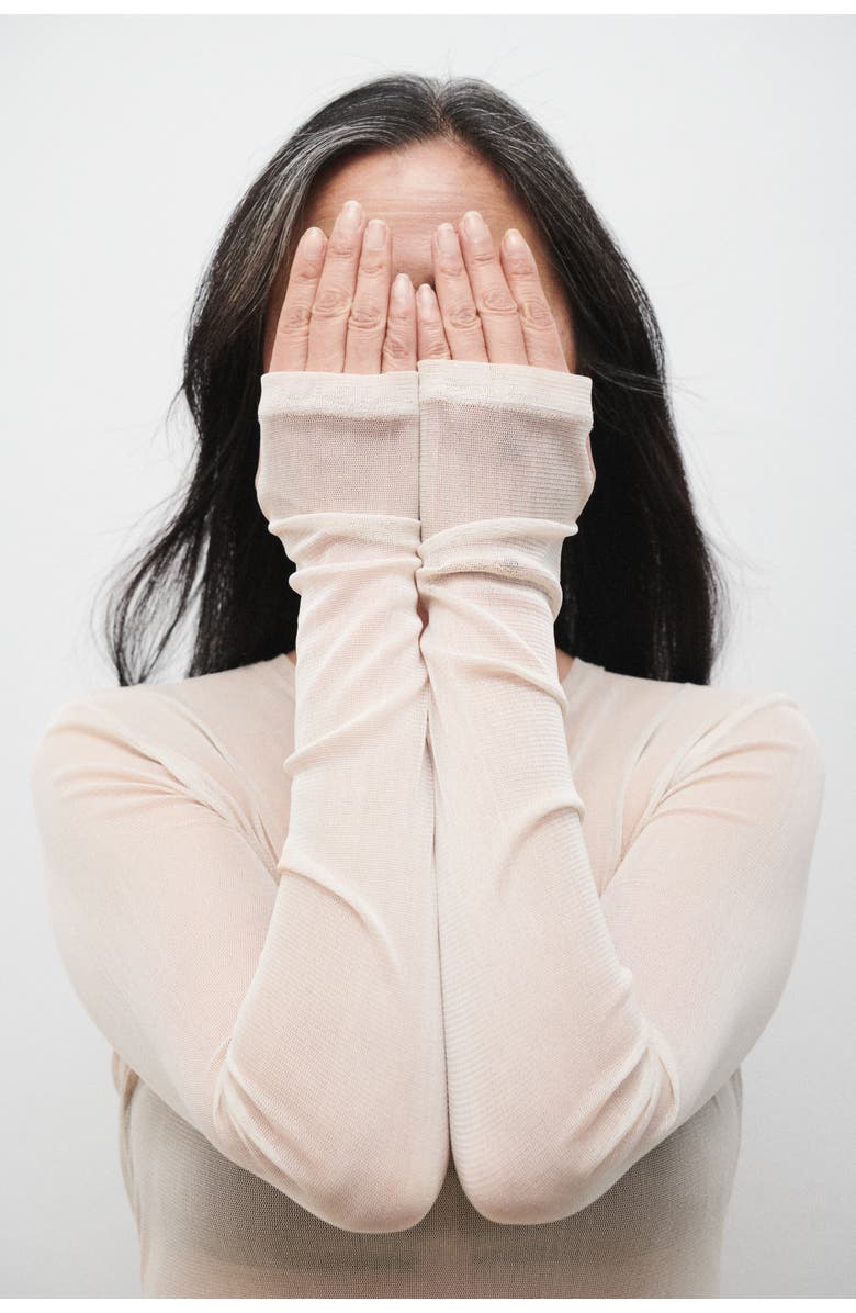 SILK LAUNDRY Mesh Long Sleeve Top, Alternate, color,