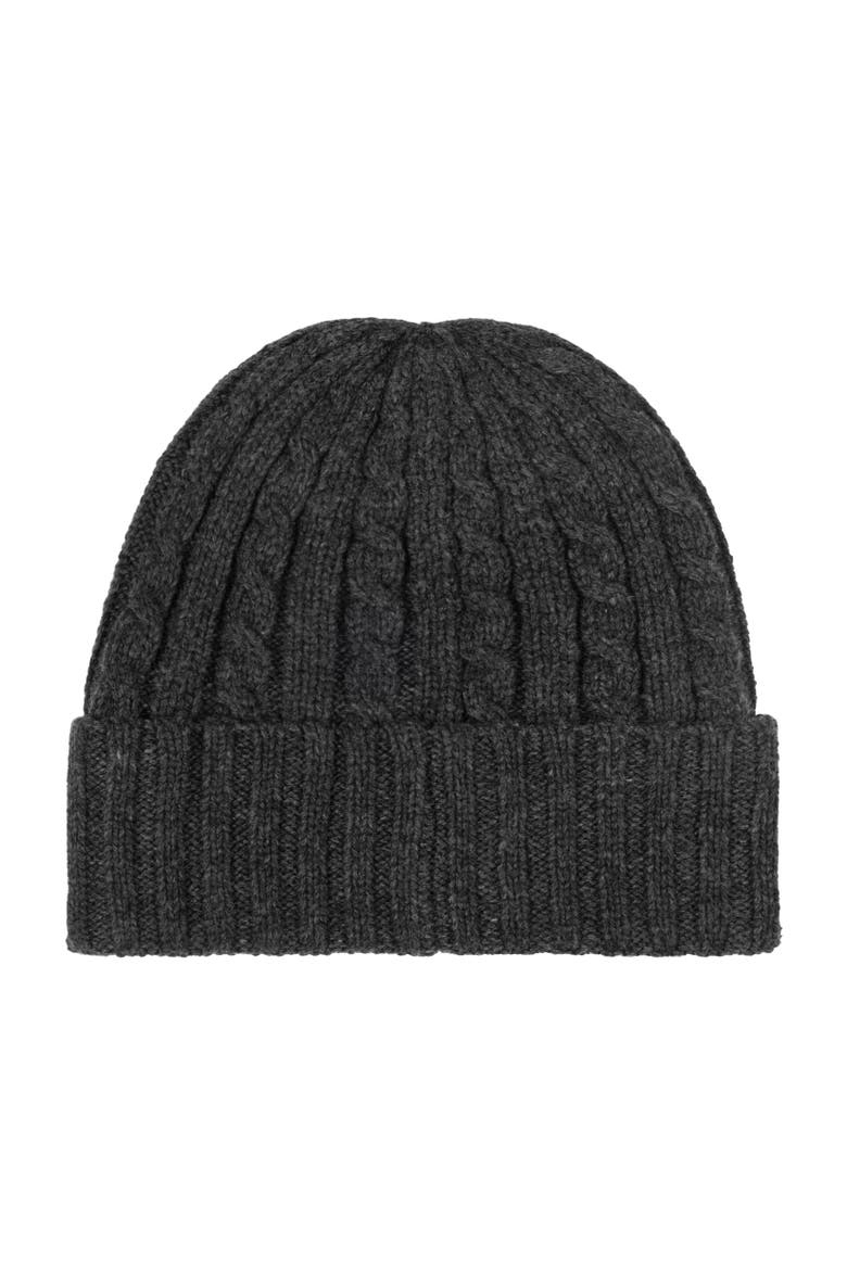 core cable logo hat, Alternate, color, onyx heather