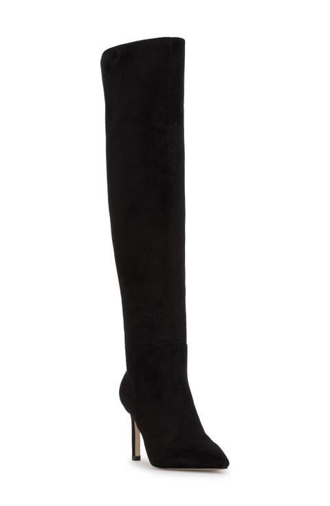 Earon Pointed Toe Over the Knee Boot (Women) (Wide Calf)