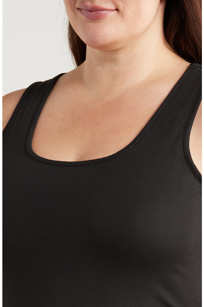 Stretch A-Line Tank Dress, Alternate, color, BLACK
