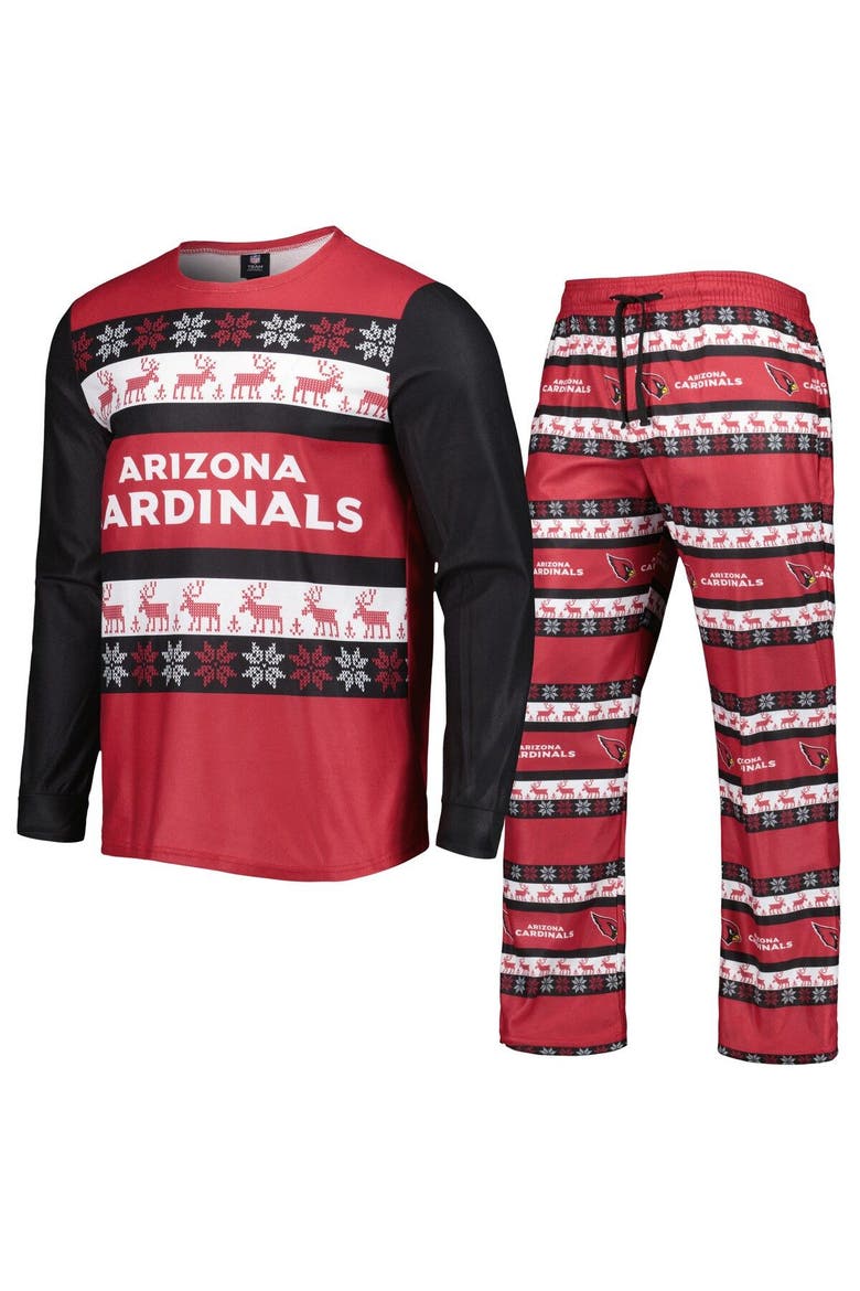 Men's FOCO Cardinal Arizona Cardinals Team Logo Ugly Pajama Set, Main, color, Cardinal