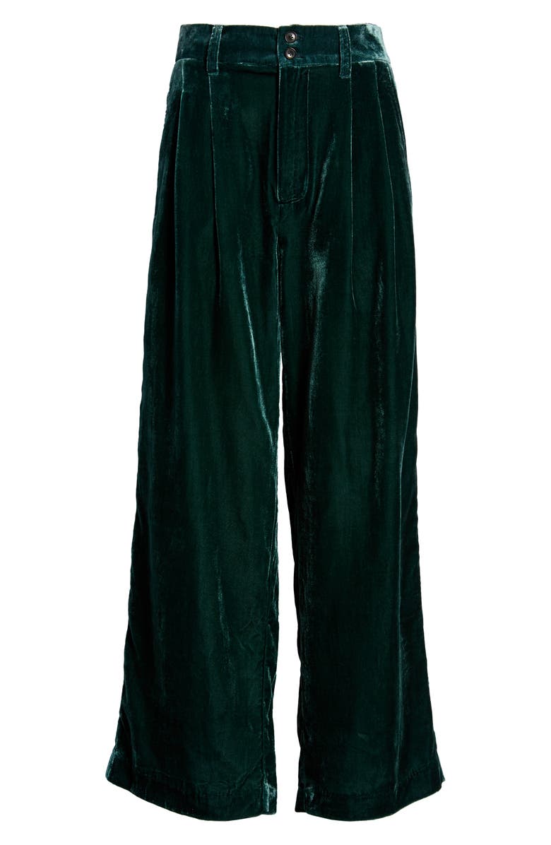 Madewell Pleated Wide Leg Velvet Pants, Alternate, color,