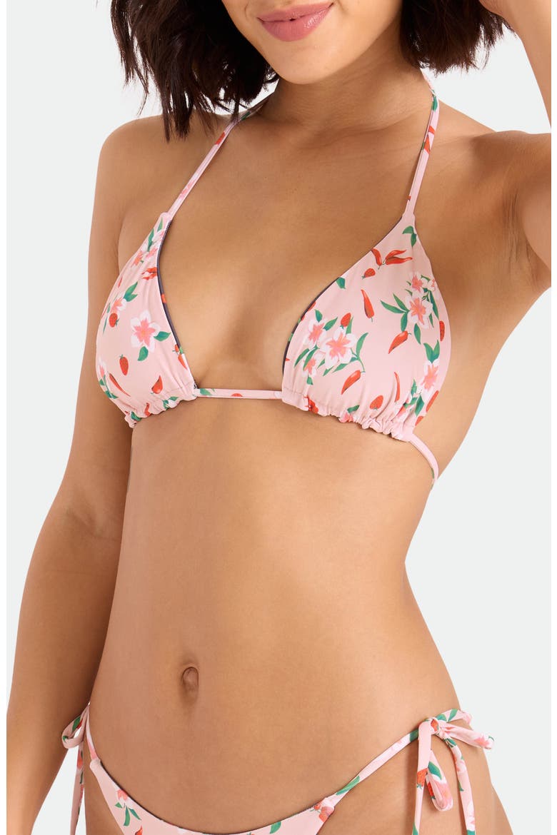 Sweet and Spicy Triangle Reversible Swim Top, Alternate, color, BLACK