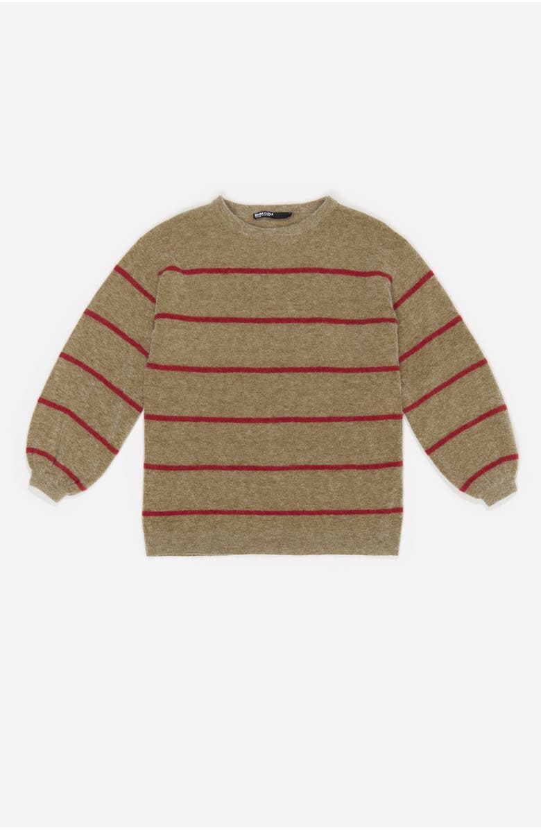 Bimba y Lola Striped Mohair Sweater, Alternate, color, Light Khaki