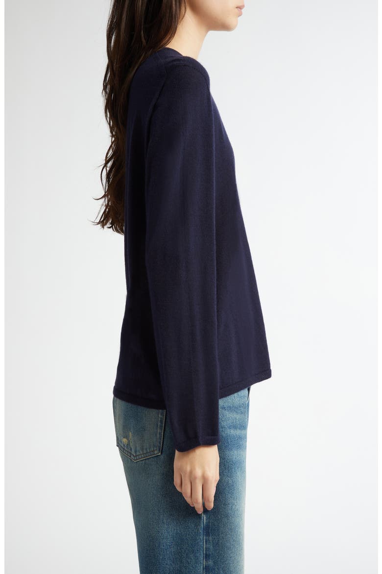 Superfine Cashmere & Silk Crewneck Sweater, Alternate, color, DARK NAVY