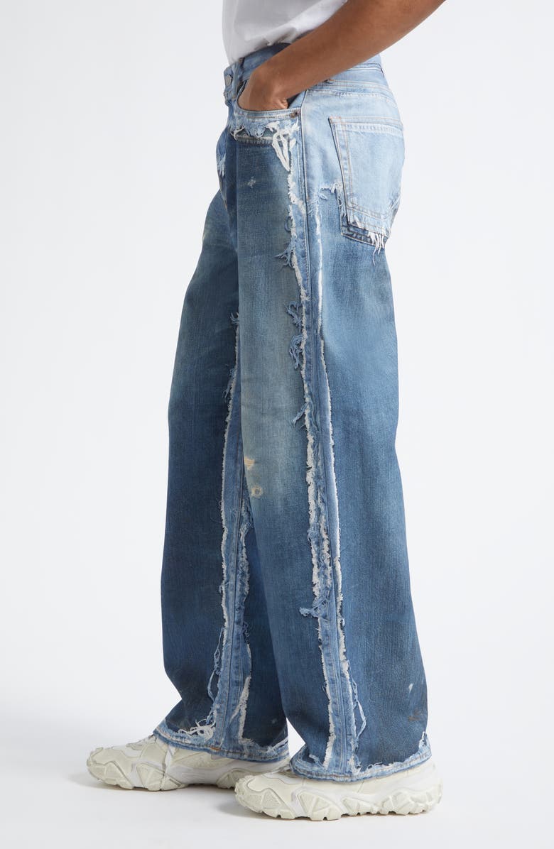 Acne Studios 1981 Trompe l'Oeil Wide Leg Jeans, Alternate, color, Mid Blue