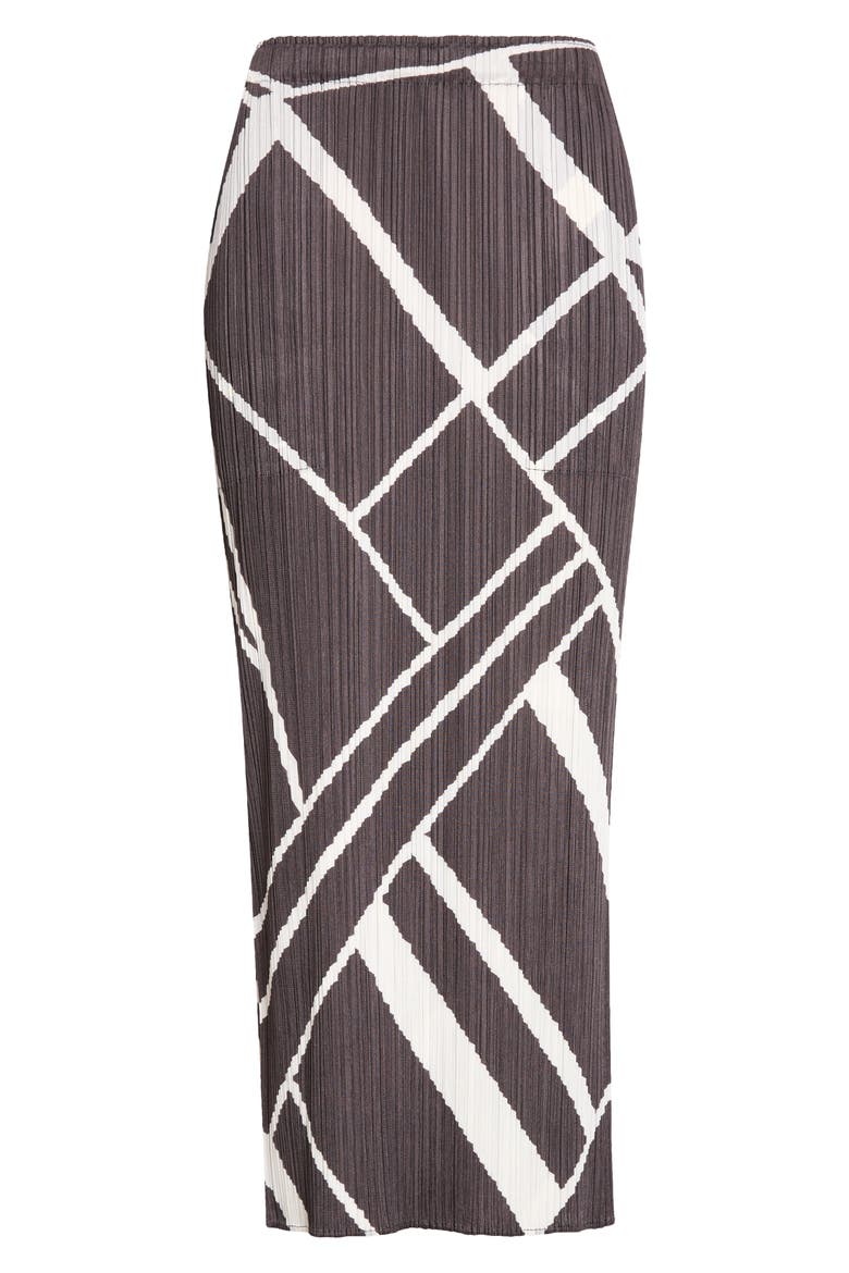 Fold Line Pleated Midi Skirt, Main, color, CHARCOAL