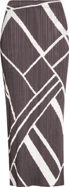 Pleats Please Issey Miyake Fold Line Pleated Midi Skirt