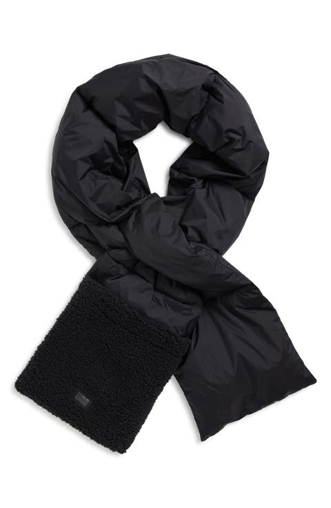UGGfluff Packable Quilted Faux Shearling Trim Scarf