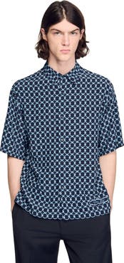 SANDRO Link print loose-fit shirt