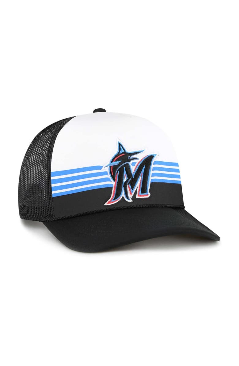 '47 Men's '47 Black Miami Marlins Lift Off Foam Front Mesh Trucker Adjustable Hat, Alternate, color, Black