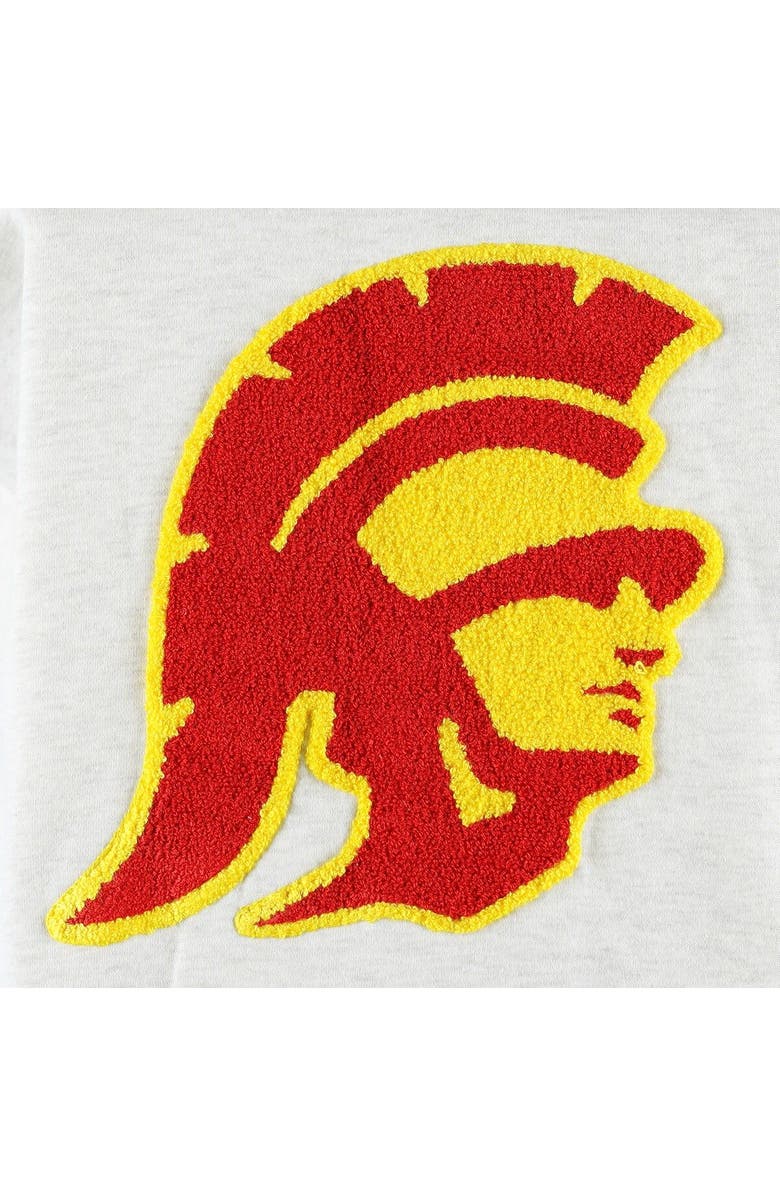 GAMEDAY COUTURE Women's Gameday Couture Heather Gray USC Trojans Chenille Patch Fleece Pullover Sweatshirt, Alternate, color, 