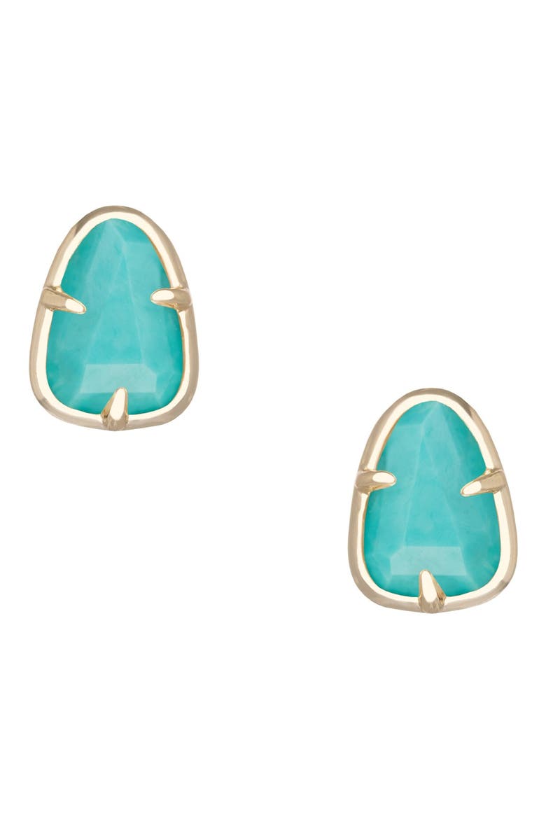 'Hazel' Stone Stud Earrings, Main, color, GOLD TURQUOISE