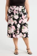 KASPER Floral Print Everyday Knit Skirt