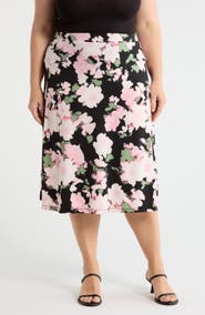KASPER Floral Print Everyday Knit Skirt