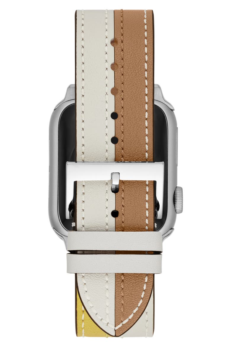 McGraw Patch Leather Band for Apple Watch®, 38mm/40mm, Alternate, color, MULTI