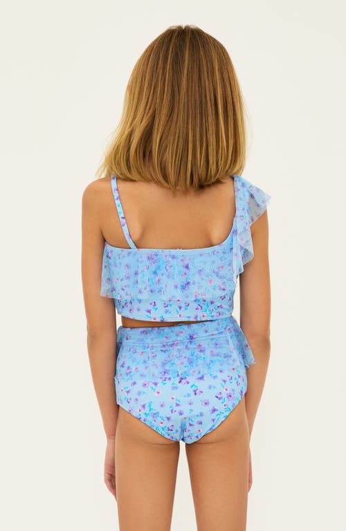 Shop Beach Riot Kids' Ava Daisy Ruffle Two-piece Swimsuit In Iris Petal