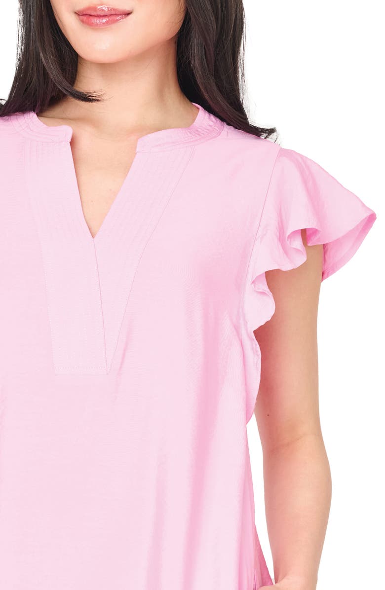 GIBSONLOOK Flutter Sleeve Notch Neck Shift Dress, Alternate, color, Lilac