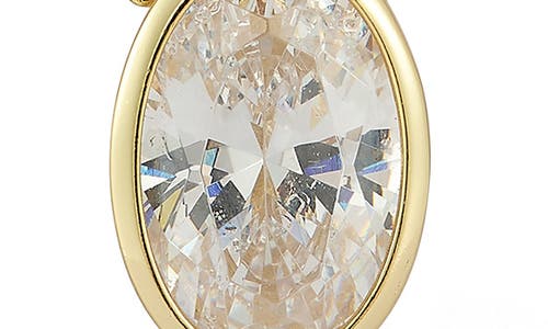 Glaze Jewelry Oval Cubic Zirconia Solitaire Pendant Necklace In Gold