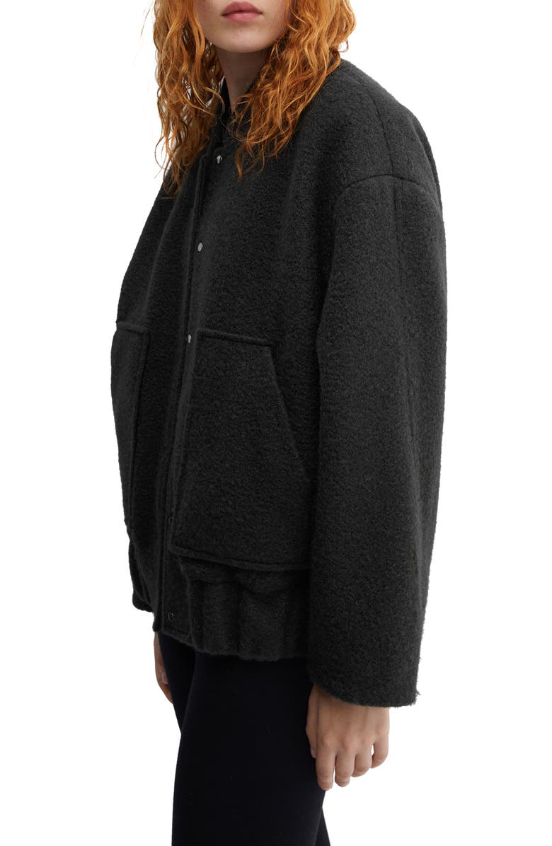MANGO Oversize Textured Bomber Jacket, Alternate, color, 