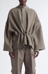 Rick Owens Sail Oversize Wool Flannel Jacket