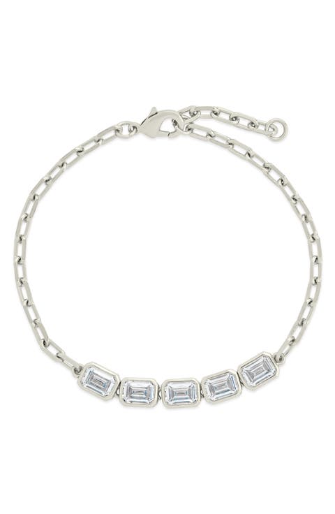 Nyssa Bezel Cubic Zirconia Station Bracelet