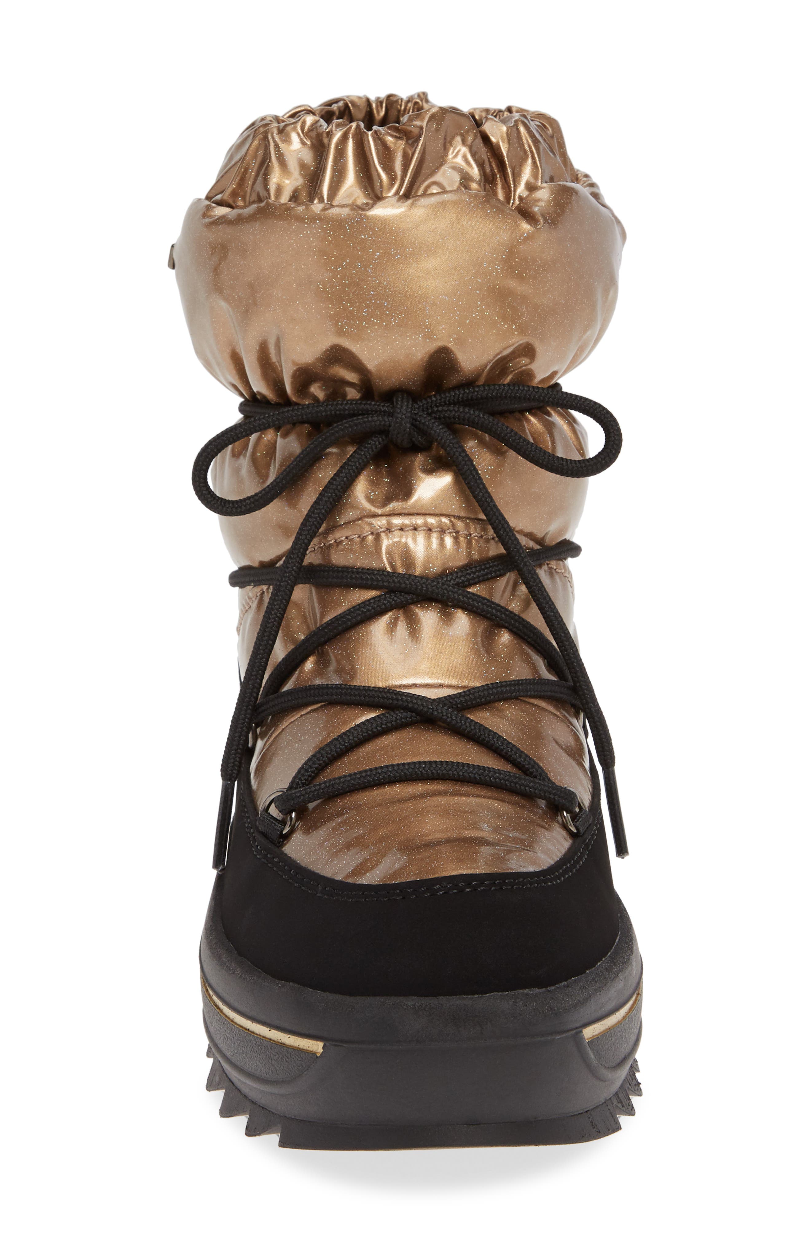 Taya Crystal Waterproof Sneaker Boot, Alternate, color, GOLD