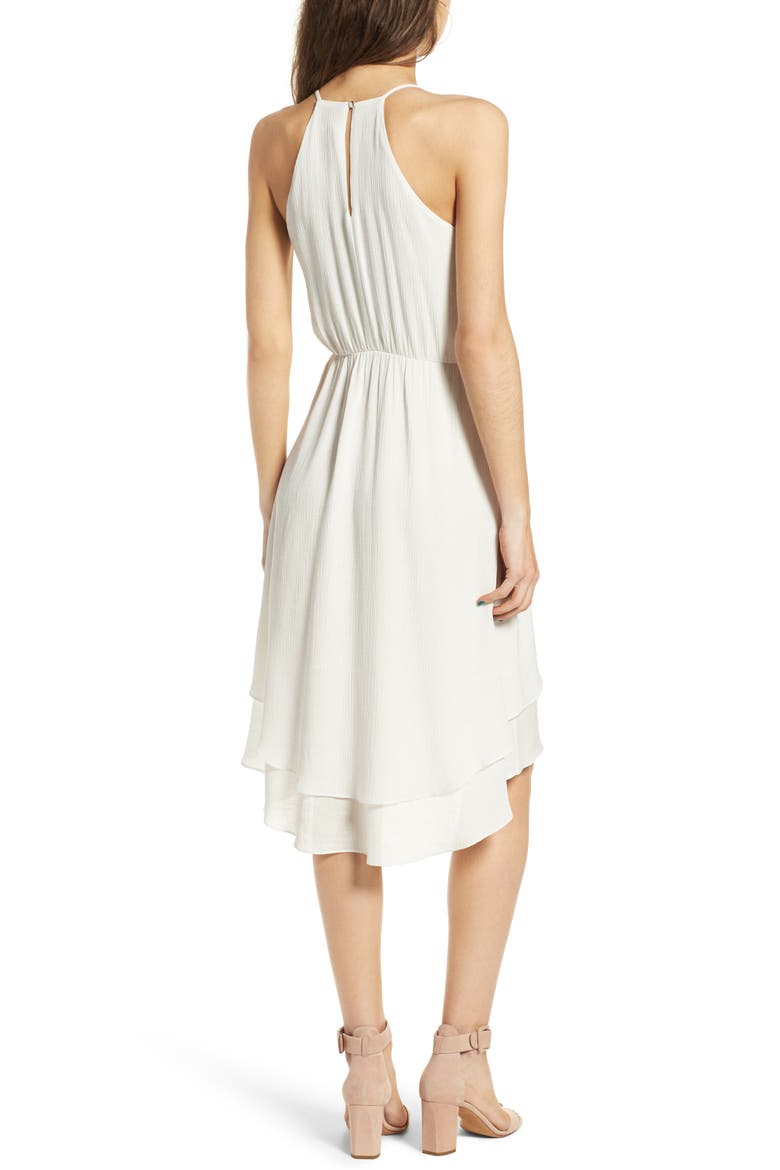 Ruffle Hem Dress, Alternate, color, IVORY