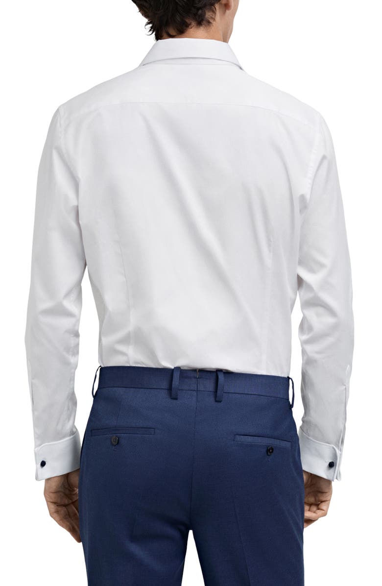 MANGO Slim Fit Poplin Button-Up Shirt, Alternate, color, White