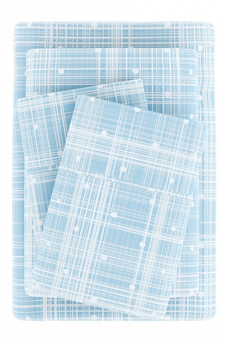HOME SPUN Premium Ultra Soft Polka Dot Pattern 4-Piece Bed Sheet Set, Alternate, color, AQUA