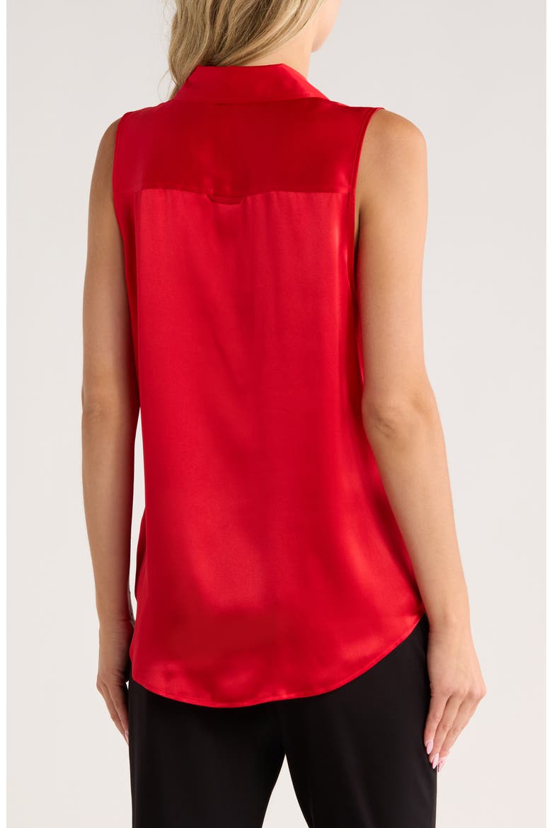 Emmy Sleeveless Silk Shirt, Alternate, color, LAVA RED