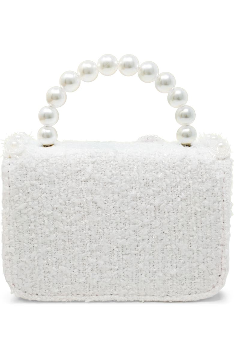 Puttisu Royal Camellia Pearl Tweed Handbag, Alternate, color, Ivory Pearl