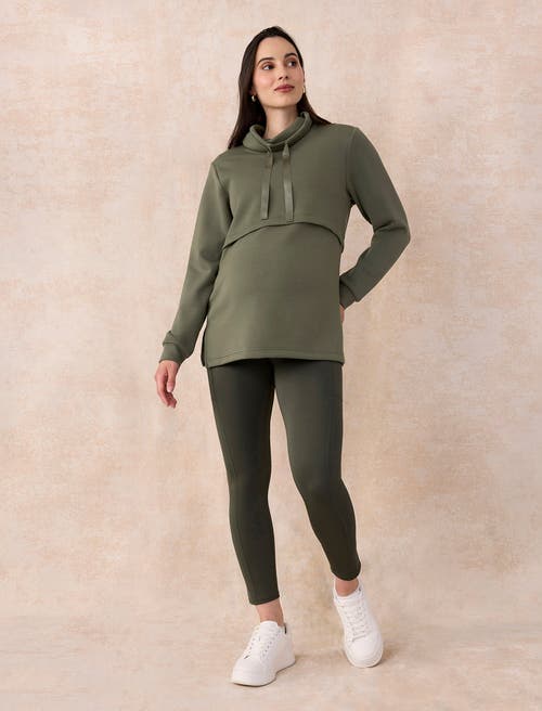Motherhood Maternity Over The Belly Side Pocket Active Maternity Leggings In Green