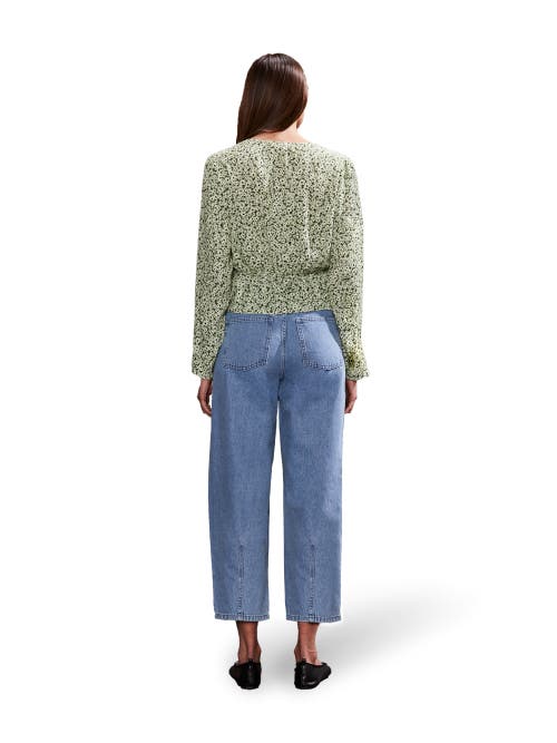 Ro&zo Green Ditsy Pintuck Blouse In Green