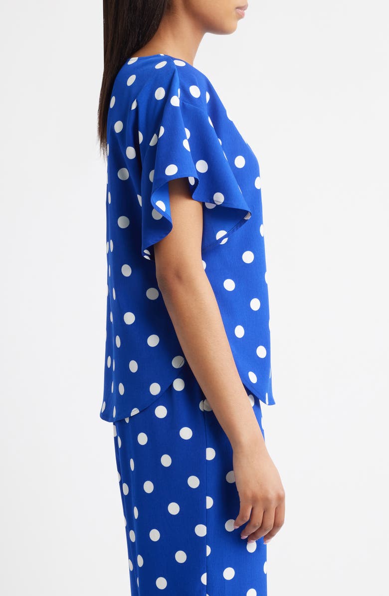 Anne Klein Print Flutter Sleeve Top, Alternate, color, 