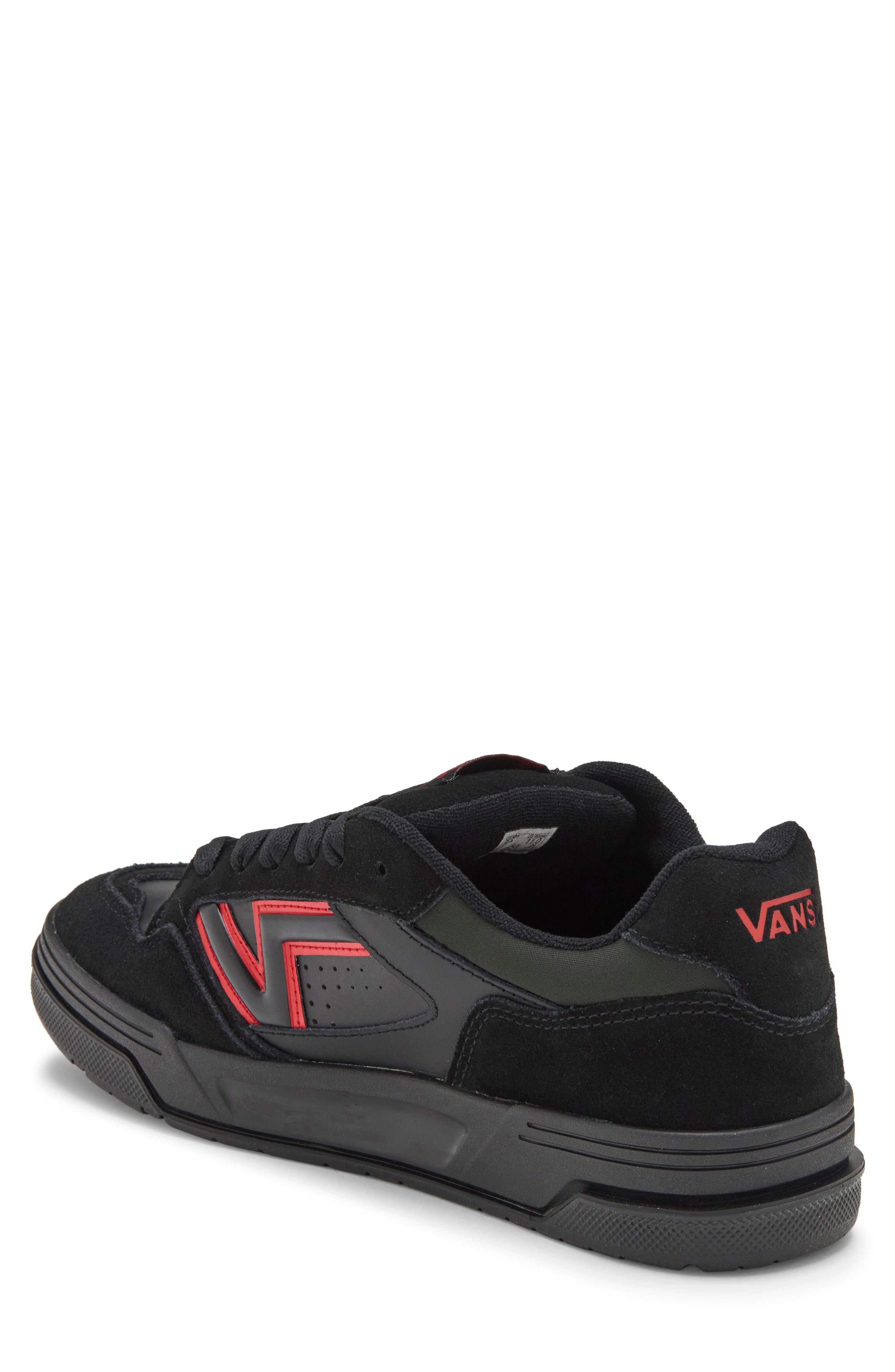 Upland Faux Leather Sneaker, Alternate, color, BLACK/ RED
