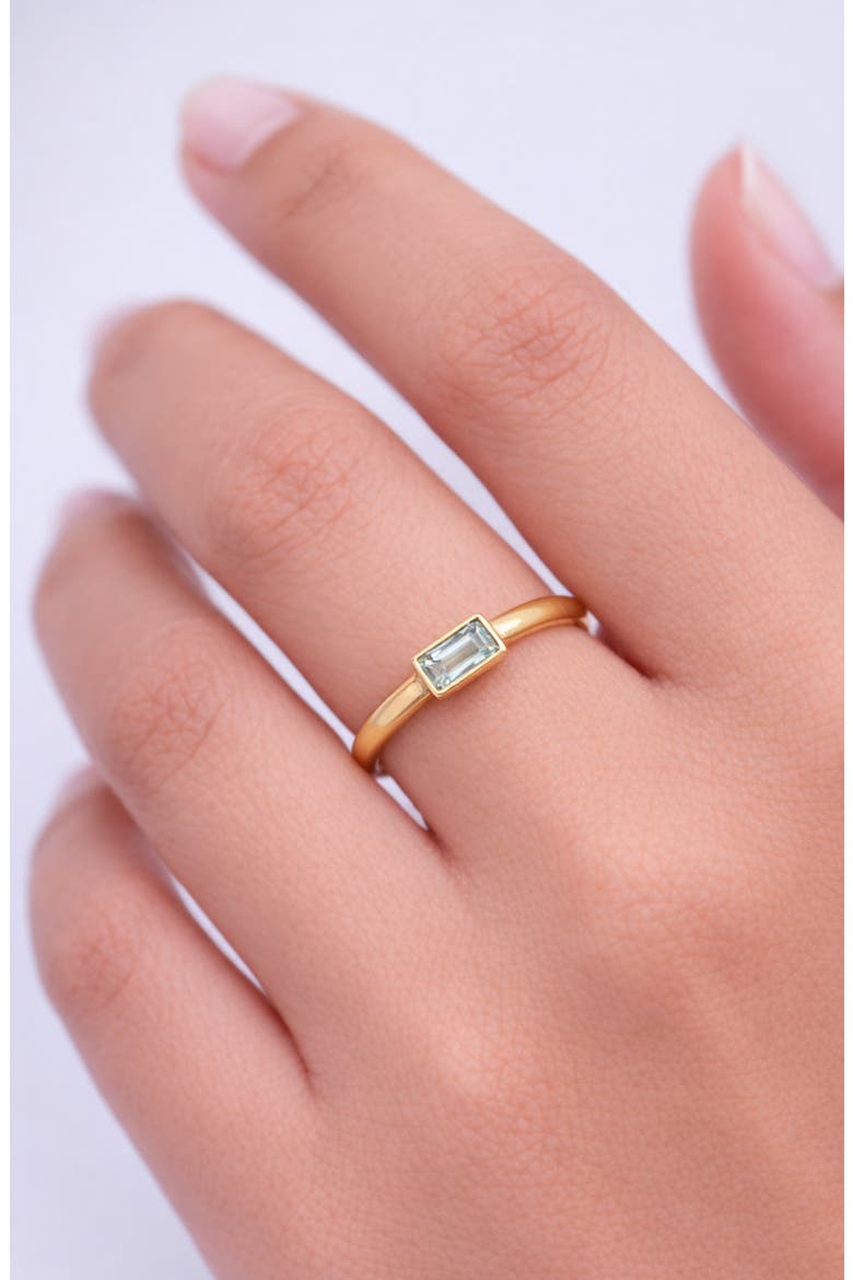 Blue Topaz Baguette Ring, Alternate, color, GOLD