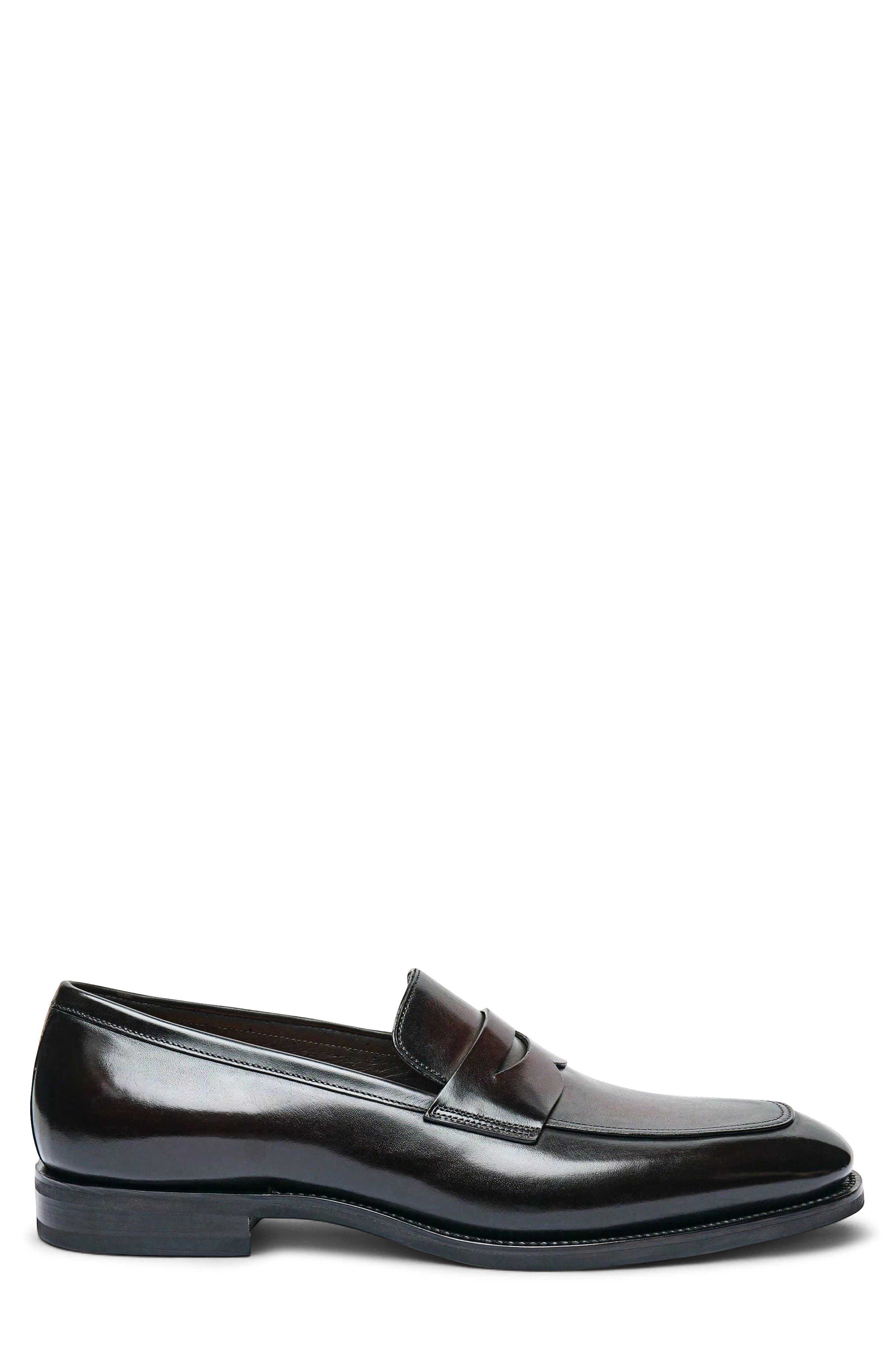Gregor Leather Penny Loafer, Alternate, color, DARK BROWN