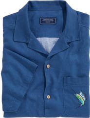 vineyard vines Scenic Print Short Sleeve Linen Blend Cabana Shirt