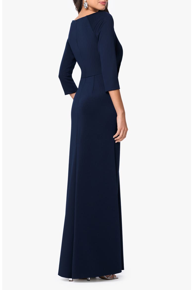 Ruched Scuba Knit Gown, Alternate, color, MIDNIGHT