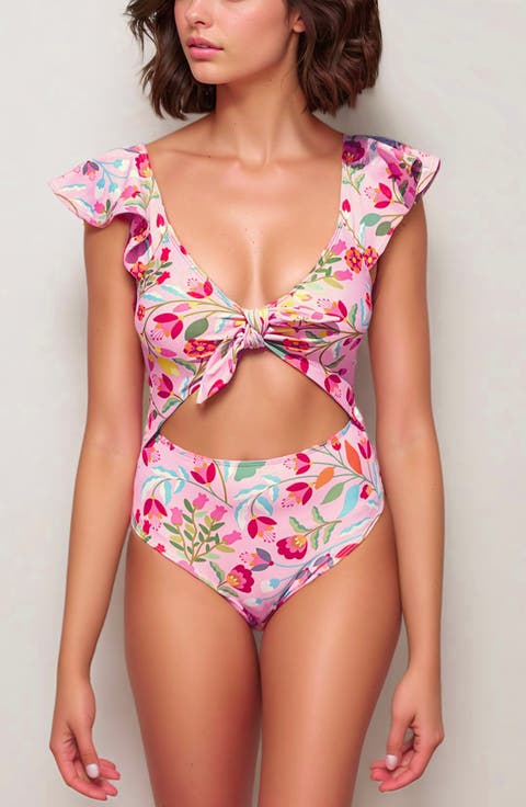 Pink Garden One-Piece Swimsuit