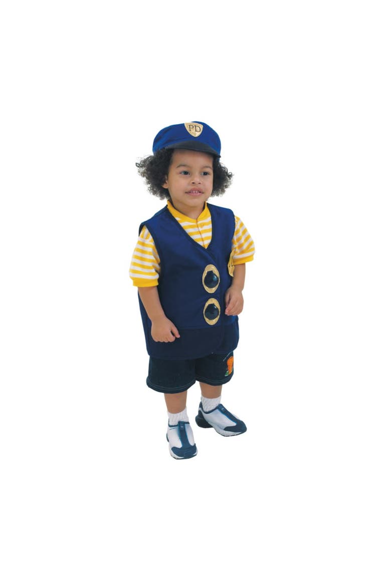 Toddler Police Officer Vest & Hat, Main, color, blue