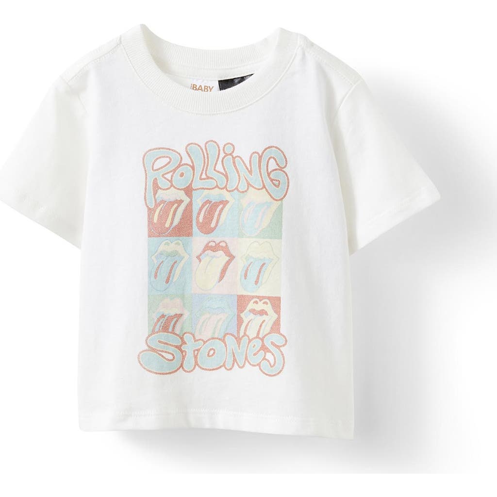 Cotton On Kids Jamie Short Sleeve Graphic Print Tee In Vanilla The Rolling Stones