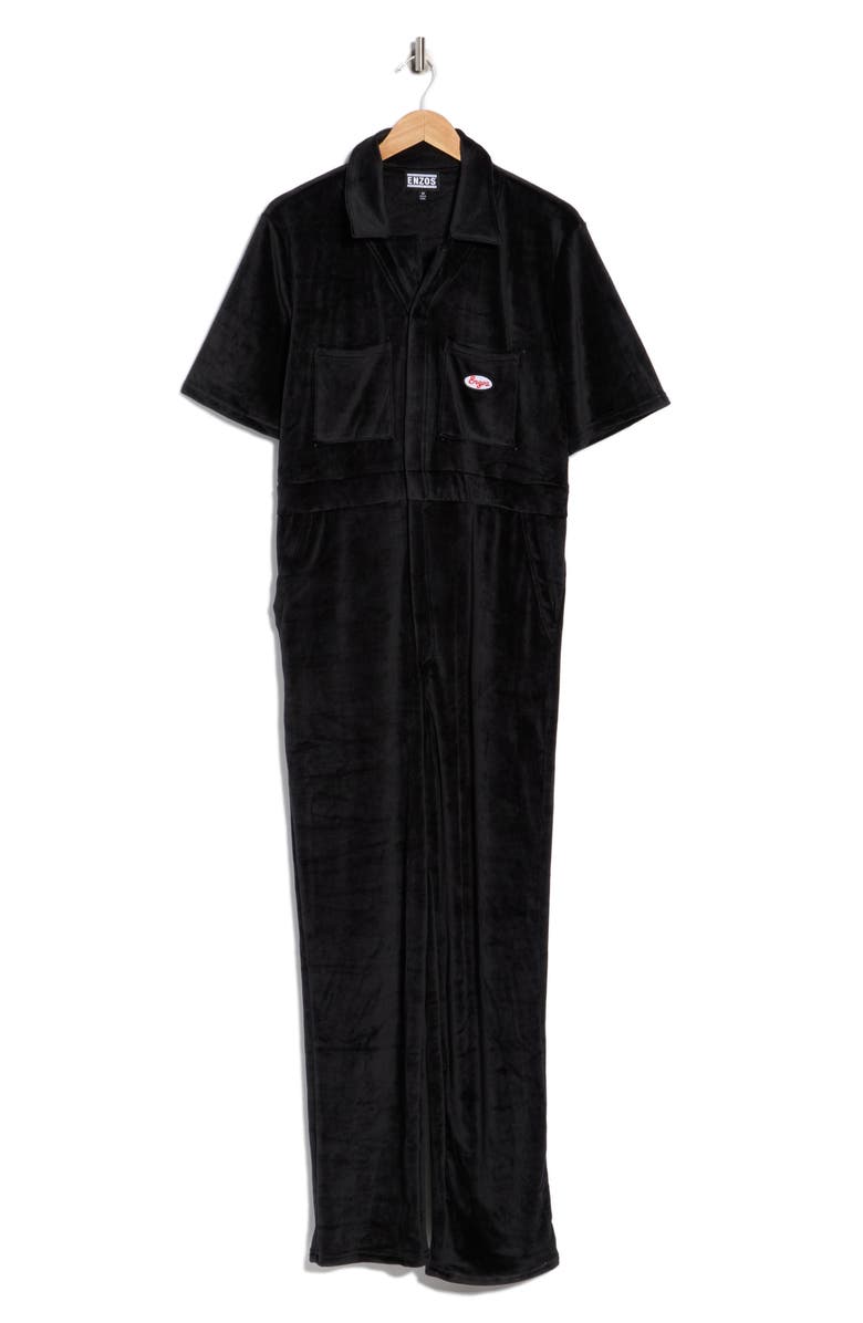 ENZOS INACTIVE WEAR Short Sleeve Coveralls, Alternate, color, Black