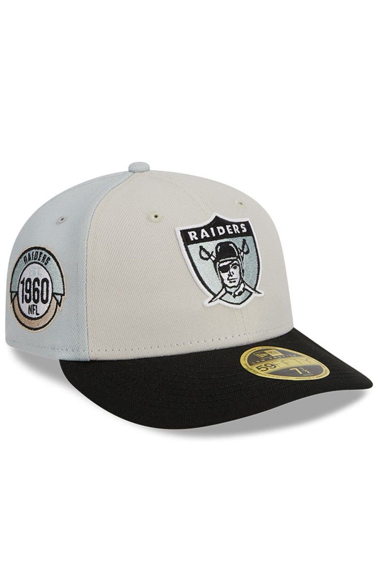Men's New Era  Cream/Black Las Vegas Raiders 2023 Sideline Historic Low Profile 59FIFTY Fitted Hat, Main, color, Cream