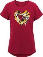 Outerstuff Girls Youth Cardinal Arizona Cardinals Drip Heart Dolman T-Shirt