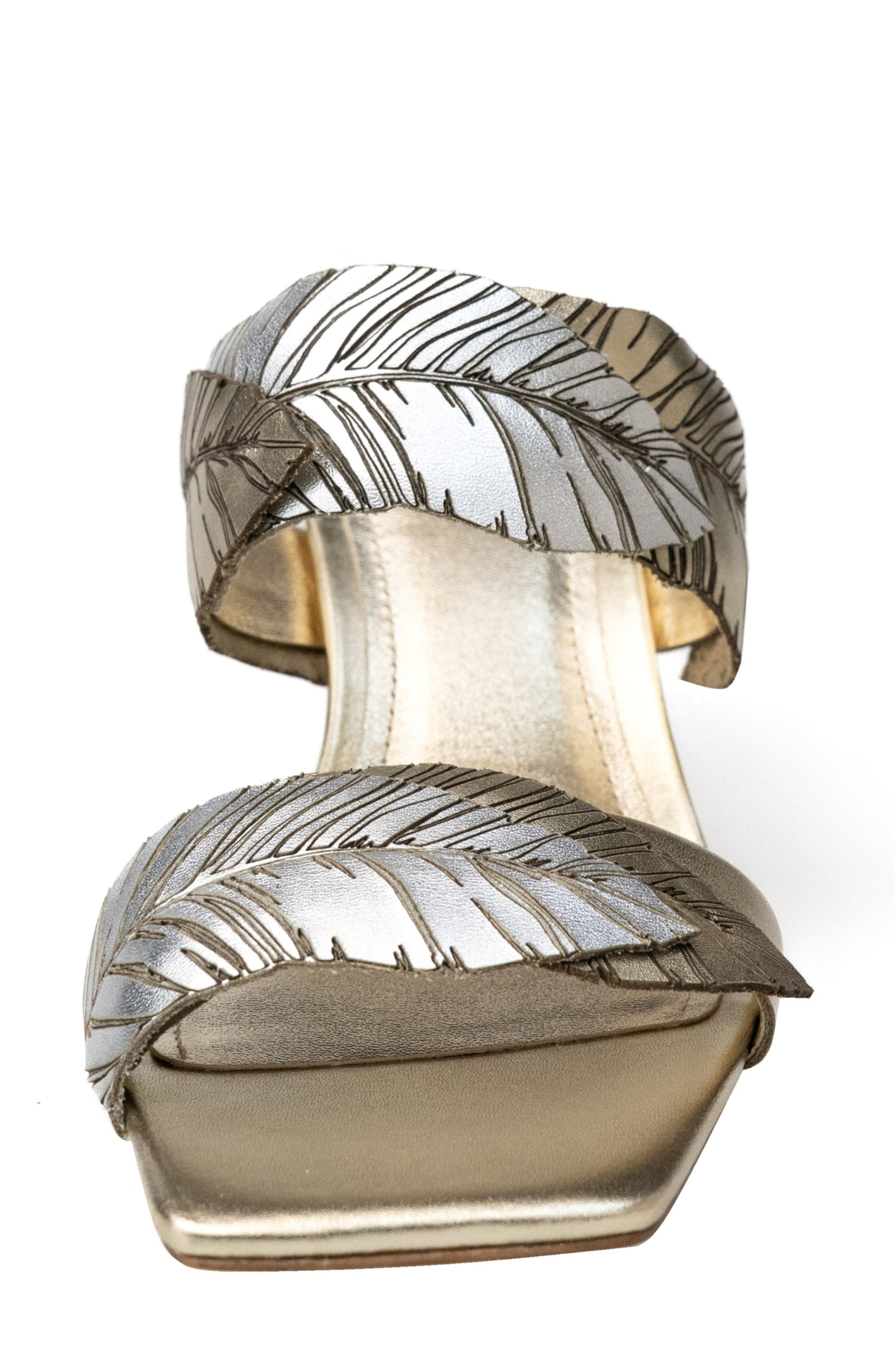Lina Leather Slide Sandal, Alternate, color, GOLD