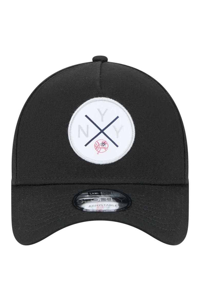 Men's New Era Black New York Yankees 9FORTY A-Frame Adjustable Hat, Alternate, color, Black